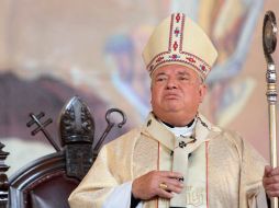 El cardenal Juan Sandoval Iñiguez durante la misa dedicada a la Divina Providencia en la parroquia de San Bernardo. A. HINOJOSA  /