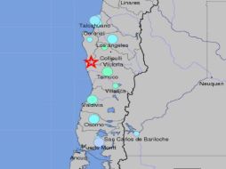 Mapa de la ubicación del epicentro proporcionado por el Servicio Geológico de Estados Unidos. ESPECIAL  /
