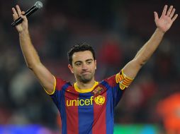 Xavi llegó a su partido 550 con el Barcelona hoy, en su encuentro frente al Athletic de Bilbao. AFP  /