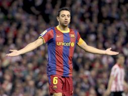 Xavi Hernández en el duelo ante el Bilbao. EFE  /