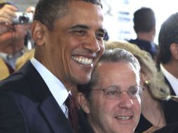 El presidente Barack Obama y el nuevo director del Consejo Nacional Económico Gene Sperling, en Landover. EFE  /
