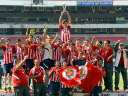 Chivas del Guadalajara venció en tanda de penales al conjunto del Pachuca en la final Sub-15 del futbol mexicano. NTX  /