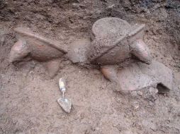 En la zona también se han descubierto -a manera de ofrendas- pequeñas maquetas de barro en edificios ceremoniales. INAH.GOB.MX  /
