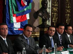 Alejandro Díaz de León, Gerardo Rodríguez, Ernesto Cordero, Carlos Montaño y Gerardo Perdomo, en el anuncio de cambios. EL UNIVERSAL  /