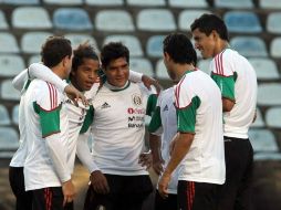 Los jugadores de la Selección mexicana durante un entrenamiento. MEXSPORT  /
