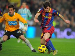 Lionel Messi dio lustre con su actuación a la victoria del Barcelona. AFP  /