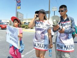 Marisela Escobedo, marchó el 10 de mayo semidesnuda tras la liberación del presunto asesino de su hija. EL UNIVERSAL  /