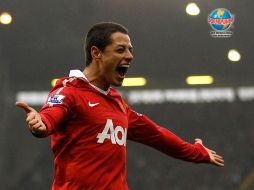 El jugador mexicano Javier Hernández festejando una anotación. ARCHIVO  /