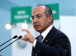 Felipe Calderón hoy en el evento 'Modernización del Servicio Eléctrico del Valle de México'. EL UNIVERSAL  /
