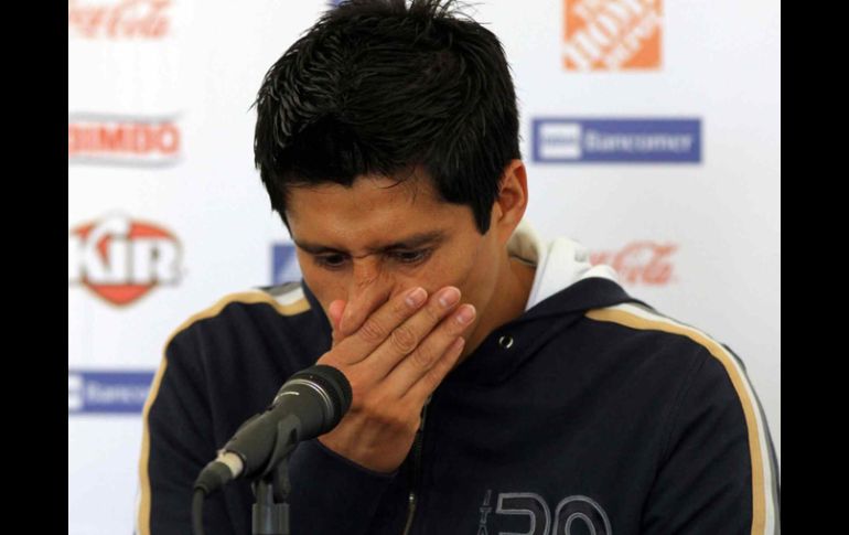 El jugador de Rayados de Monterrey Ricardo Osorio en una rueda de prensa. MEXSPORT  /