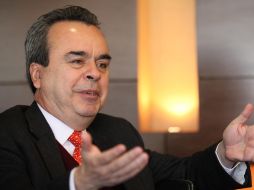 Víctor Manuel Borrás Setién, director general del Infonavit, durante el primer informe de Sustentabilidad de dicho organismo.  /