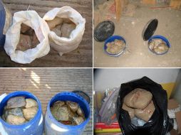 Un total de 245 kilos de goma de opio decomisó el Ejército. EFE-Sedena  /