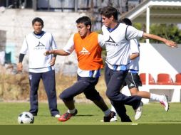 Los jugadores del Querétaro realizan una sesión de entrenamientos. NOTIMEX  /