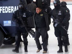 La Secretaría de Seguridad Pública federal presenta a Flavio Méndez Santiago, alias “El Amarillo”. ARCHIVO  /