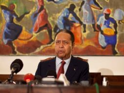 El ex dictador Jean Claude Duvalier en la rueda de prensa. AP  /