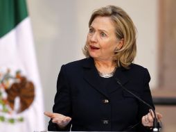 Hillary Clinton, secretaria de Estado de EU, habló a los medios tras reunirse con la canciller mexicana. EL UNIVERSAL  /