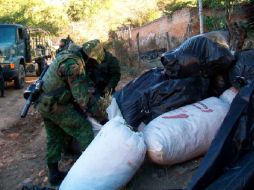 La mariguana ya estaba lista para ser empaquetada en pequeñas dosis. ESPECIAL  /