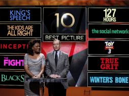 Tablero de nominados a la Mejor Película del año en los Oscar. AP  /