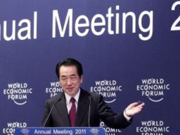 Naoto Kan asiste a una reunión en el Foro  Económico Mundial (WEF) en Davos.  REUTERS  /