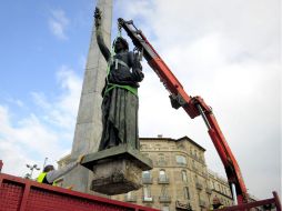 La estatua pasará a formar parte de la colección contemporánea del Museo de Historia de Barcelona. AFP  /