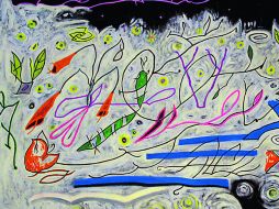 El río, el primer río, una de las obras que Carlos Rodal exhibirá en la galería del Congreso del Estado. ESPECIAL  /