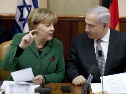 Canciller alemana Angela Merkel y el primer ministro israelí, Benjamín Netanyahu. NTX  /