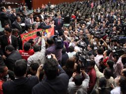 En la sesión de hoy del Congreso se levantó el quórum en medio de protestas de diputados del Partido del Trabajo. EL UNIVERSAL  /