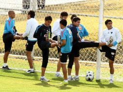 Los campeones del Monterrey en preparación para su duelo ante los Tuzos. MEXSPORT  /
