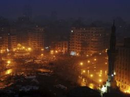 Imagen del aspecto de la Plaza Tahrir en El Cairo, Egipto, a última hora del sábado 5 de febrero de 2011. EFE  /