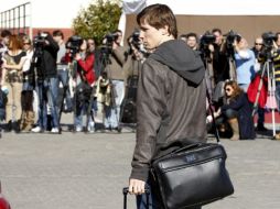 El delantero del Chelsea Fernando Torres, a su llegada a la concentración de la selección española. EFE  /