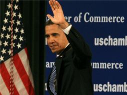 Presidente Barack Obama después de hablar en la Cámara  de Comercio de EU. AFP  /