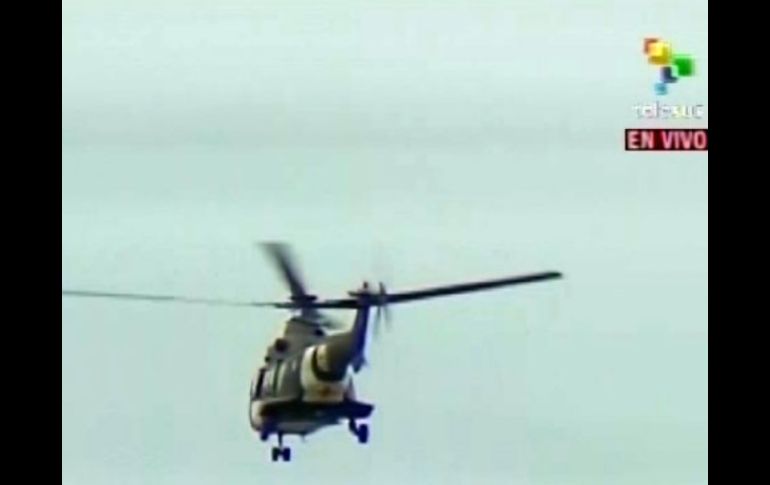 En als primeras horas del miércole spartió el helicóptero que recogerá a rehenes. ESPECIAL  /