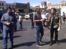 El equipo del piloto tapatío Sergio Pérez de Fórmula Uno en el centro de Guadalajara. G. LÓPEZ  /