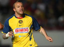 El goleador del América Matías Vuoso durante el partido de la sexta jornada del Clausura 2011. MEXSPORT  /