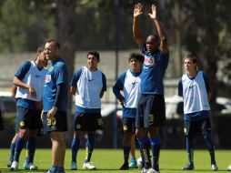 Los jugadores del América en un entrenamiento. MEXSPORT  /