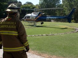 A bordo del helicóptero Fénix, personal de Protección Civil del Estado trasladó al herido hasta esta ciudad. ESPECIAL  /