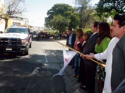 El presidente municipal de Guadalajara, Aristóteles Sandoval Díaz da el banderazo de salida a las primeras unidades. A. GARCÍA  /