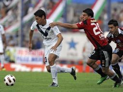 Guillermo Franco en el arranque del partido del Vélez Sarsfield en la Libertadores. AFP  /