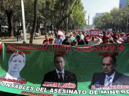 Trabajadores marcharon el jueves para pedir justicia por los mineros muertos en Pasta de Conchos. EL UNIVERSAL  /