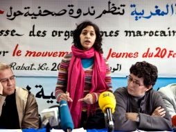 Una de las creadoras del Movimiento 20 de Febrero, Tahani Madmad. El movimiento agrupa a jóvenes a través de internet. EFE  /