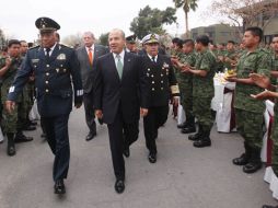 A la Ceremonia Conmemorativa del Día del Ejército en Tamaulipas asistió el Presidente Felipe Calderón. EFE  /