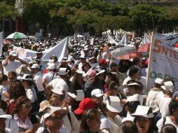 Manifestación del SNTE. La Iglesia católica criticó especialmente a los líderes de este organismo sindical. ARCHIVO  /