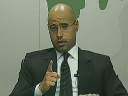 Saif Al-Islam Gadhafi, hijo del líder libio, dijo que su país corre el riesgo de caer en una guerra civil. AFP  /