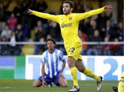El jugador argentino del Villarreal Guiseppe Rossi festejando una anotación. REUTERS  /