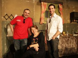 Dino Mustafic, Mirjana Karanovic y Ermin Bravo, director y actores de La noche de Helver. A. CAMACHO  /