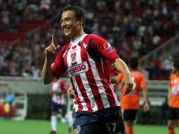 Érick Torres, festejando una anotación en la fecha siete del Clausura 2011. MEXSPORT  /