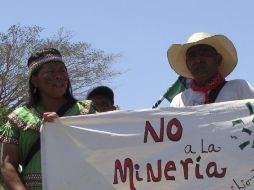 Indígenas que participaron en la marcha de hoy, en la provincia de Chiriquí.EFE  /