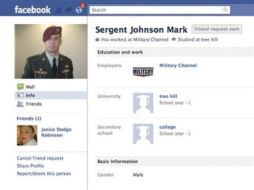 En la fotografía, tomada de Facebook.com, aparece una página utilizada por un impostor usando fotos de James Hursey. AP  /