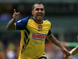 Daniel Montenegro festeja el tercer gol del América en el partido. MEXSPORT  /