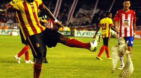 El incidente ocurrió durante un partido de la liga colombiana entre el Deportivo Pereira y el Atlético Junior. ESPECIAL  /